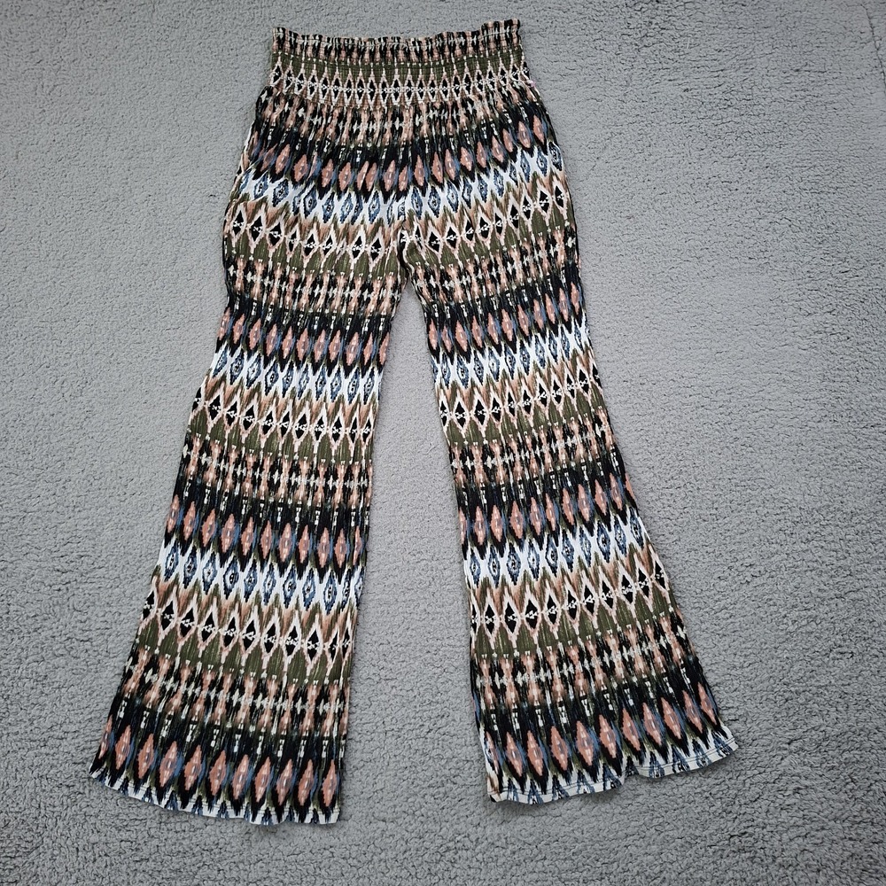 Peace & Pearls Women's Soft Printed Wide Leg Printed Pants Size Large - Picture 2 of 10